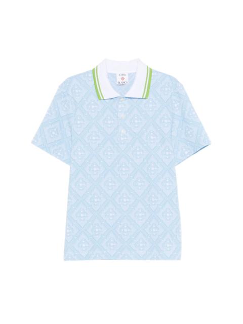 CASABLANCA Embroidered jacquard polo shirt