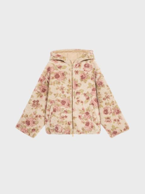 Blumarine SHEARLING BOMBER JACKET WITH BOUQUET PRINT