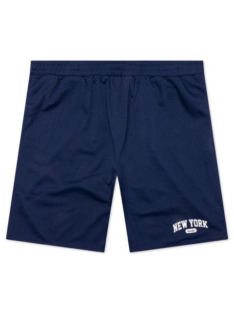 AWAKE NY NY ARCHWAY BASKETBALL SHORTS - NAVY