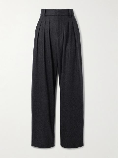 Isabel Marant Casile Pleated Wool-flannel Tapered Pants