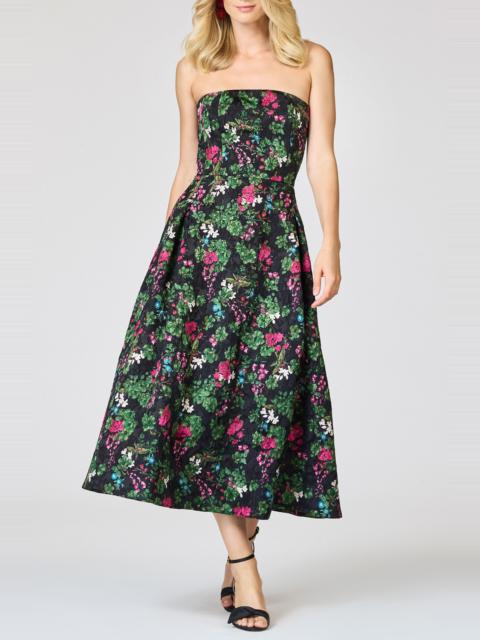 SACHIN & BABI Sachin & Babi Cloque Strapless Floral Print Dress in Royal Gardens at Nordstrom