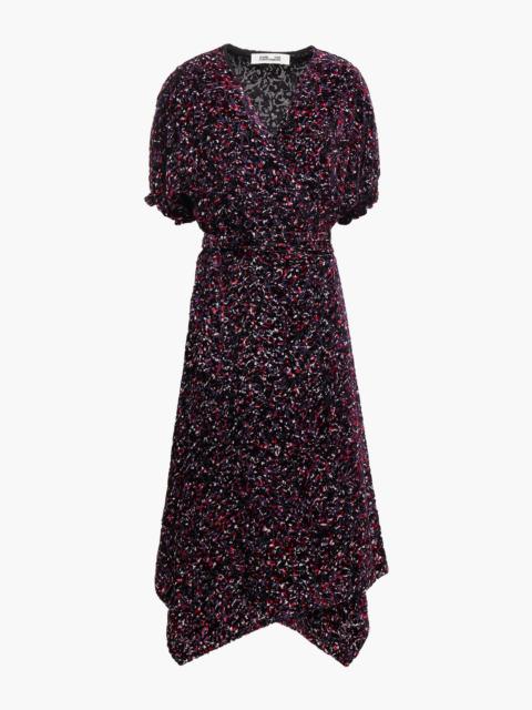 DIANE VON FURSTENBERG Katherine printed devoré-velvet midi wrap dress