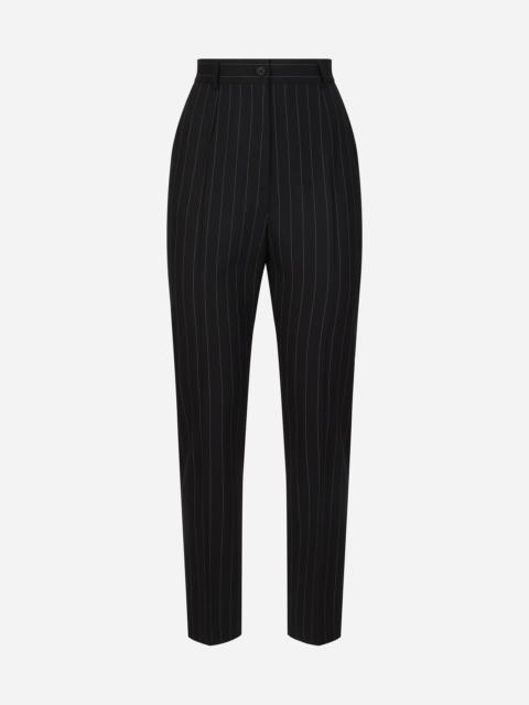 Tailored pinstripe wool pants