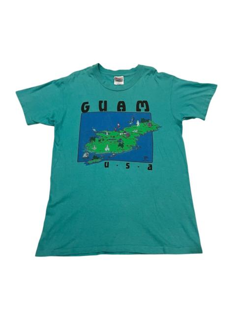 Other Designers Vintage 90s Guam USA Map T-Shirt Hanes Beefy-T Single Stitch