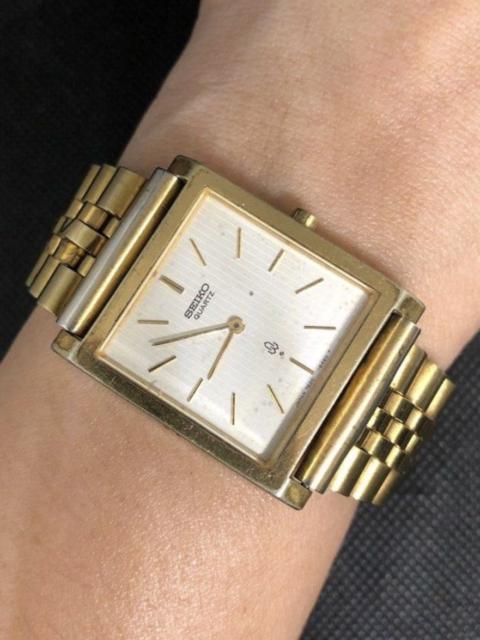 Other Designers Vintage 80s Seiko Tank Gold White Dial