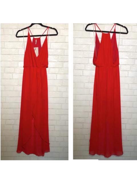 Other Designers Publik Red Crossover Draped Dress