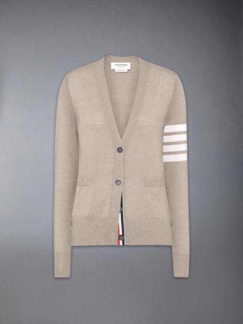 Thom Browne MERINO WOOL 4-BAR RELAXED FIT V-NECK CARDIGAN
