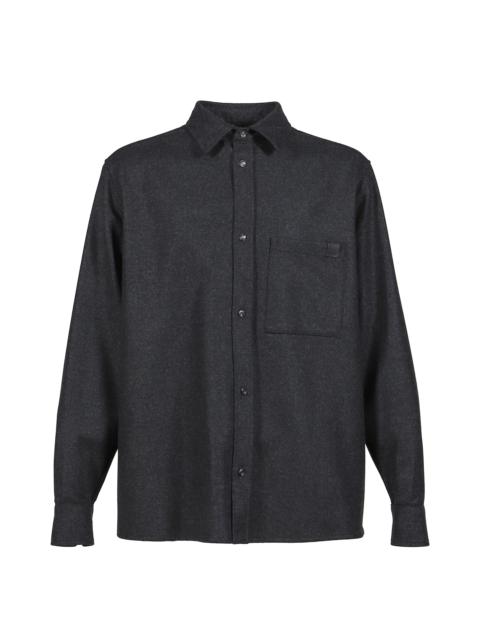 DARKPARK SERGE - WOOL LONG SLEEVED SHIRT / DARK GRY