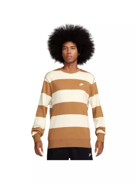 Nike Men's Club Stripe Heavyweight French Terry Crew - Flax