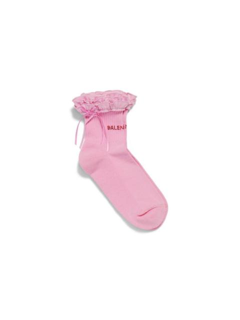BALENCIAGA Women's Bow Socks in Pink/red