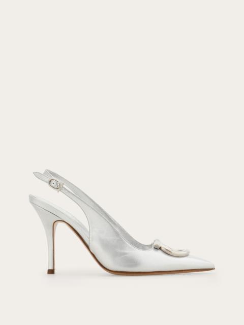 FERRAGAMO Maxi Gancini slingback pump