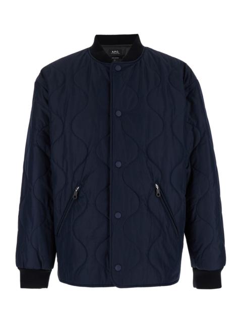 A.P.C. A.P.C. Men 'Florent' Blue Jacket With Snap Buttons In Quilted Fabric Man