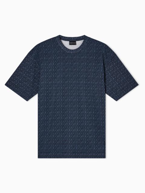 EMPORIO ARMANI ASV JERSEY T-SHIRT WITH MAJOLICA-EFFECT PRINT