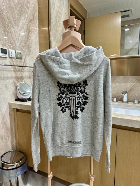 Chrome hearts grey zip-up hoodie S