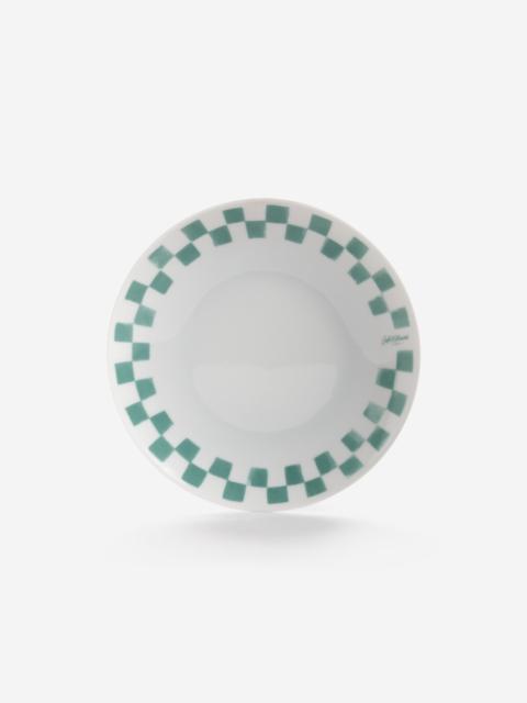 Maison Kitsuné CHECKERBOARD PORCELAIN DESSERT PLATE