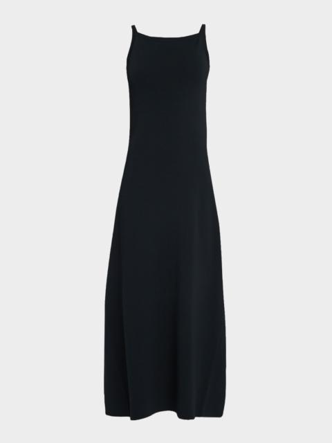 JOSEPH Sleeveless Square-Neck Knit Midi Dress