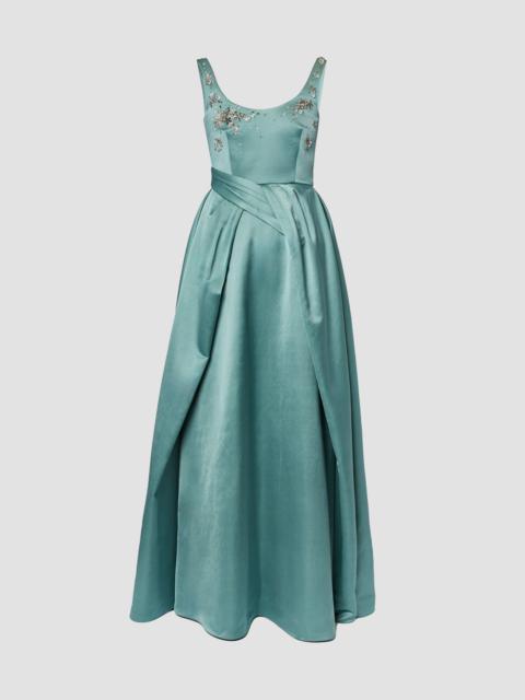 Erdem SLEEVELESS DRAPED EVENING GOWN