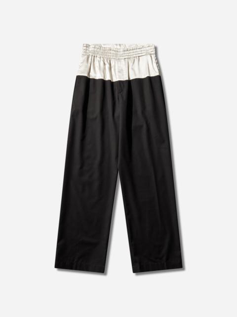 Dries Van Noten Men's Contrast Waist Pants Black