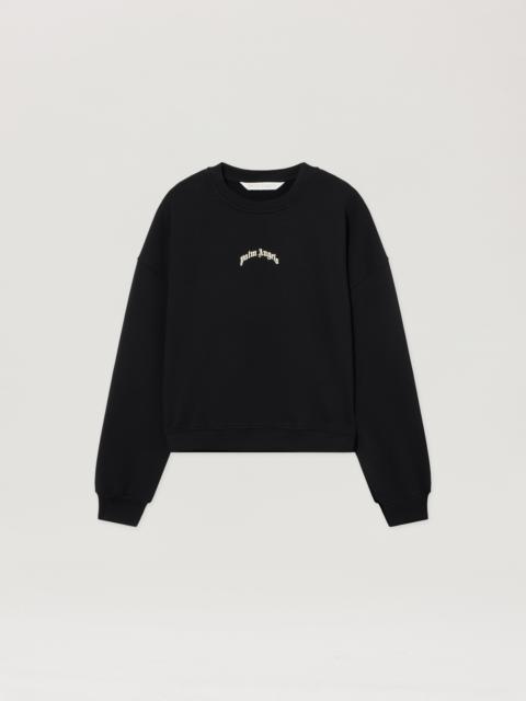 Palm Angels Curved Logo Crop Sweatshirt