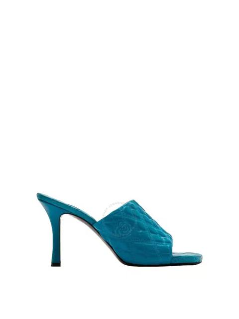 Burberry 85mm Quilted Leather Mules - Kingfisher