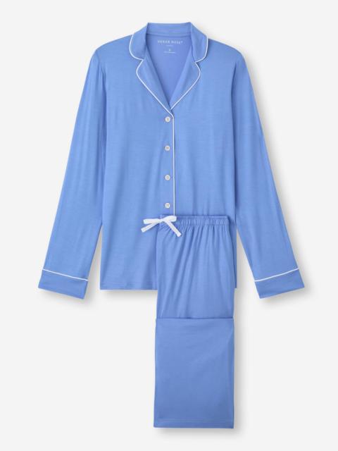 Derek Rose Women's Pajamas Lara Micro Modal Stretch Cornflower Blue