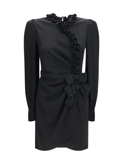Alessandra Rich Alessandra Rich Women Silk Jacquard Mini Dress With Ruffles