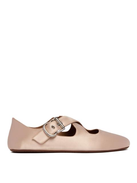 Alaïa Pink Crossed Strap Ballet Flats