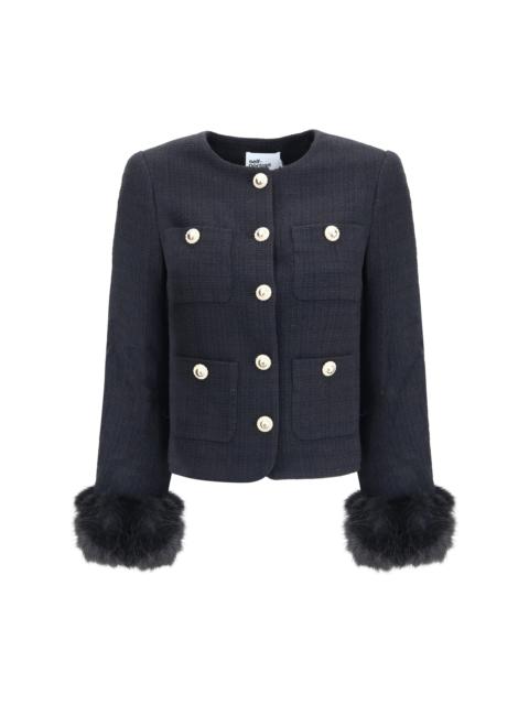 self-portrait Self-Portrait Women Fur Cuffed Jacket