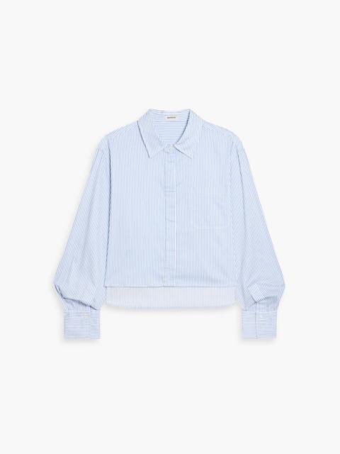 SIMKHAI Renata cropped striped cotton Oxford shirt