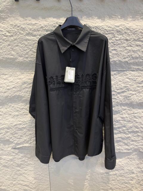 BALENCIAGA Balenciaga Black Patchwork Letter Shirt