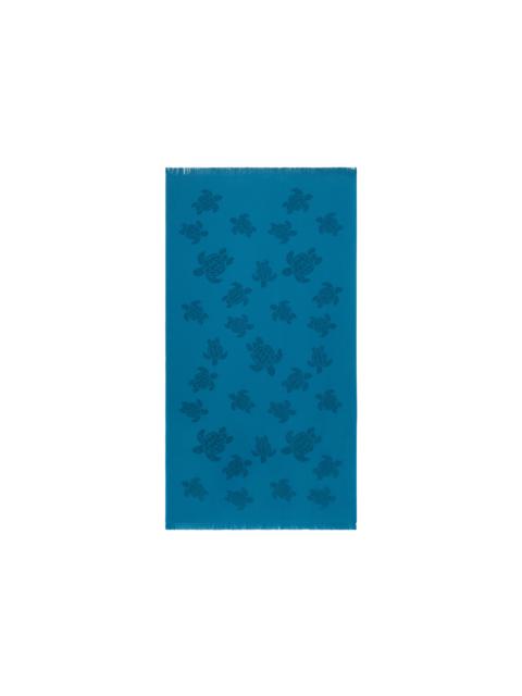 Vilebrequin Beach Fouta in Organic Cotton Turtles Jacquard