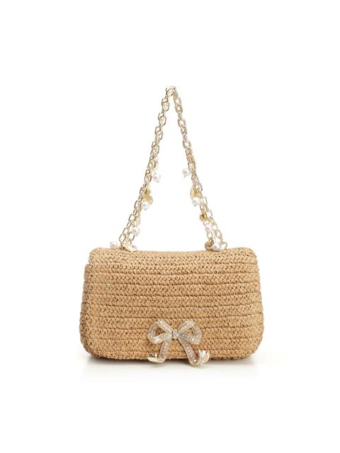 self-portrait Self-Portrait Raffia Bow Charm Shoulder Bag