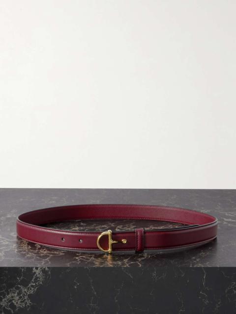 Horsebit-detailed leather belt Burgundy