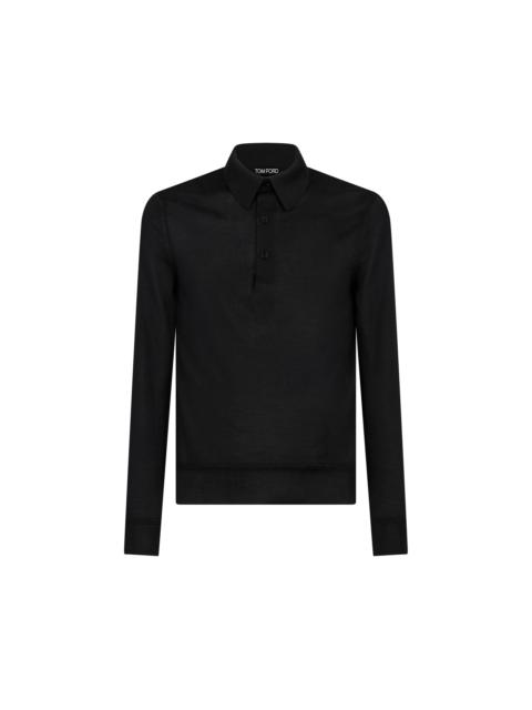 TOM FORD FINE GAUGE CASHMERE SILK POLO