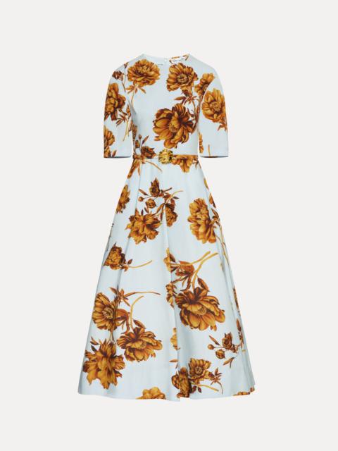 Oscar de la Renta PEONY COTTON POPLIN DRESS