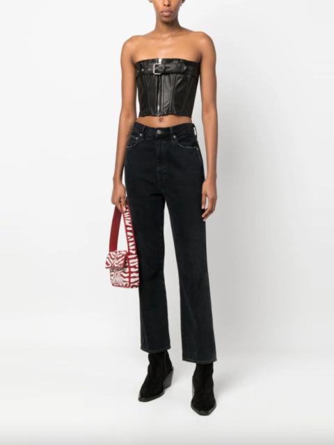 Faith Connexion Leather Belted Corset Top