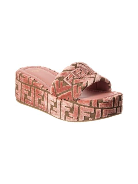 FENDI FENDI Sunshine Velvet Platform Sandal