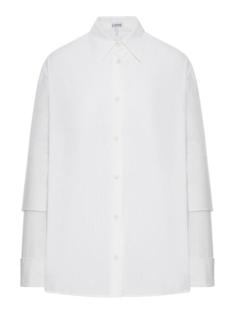 Loewe Loewe Women Cotton Shirt With Double-Layer Sleeves