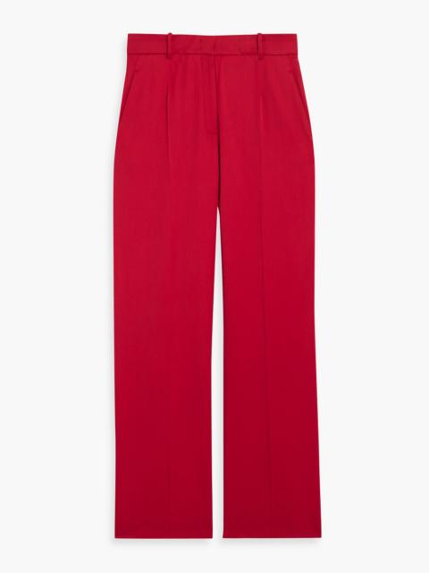 Another Tomorrow Wool-blend twill wide-leg pants