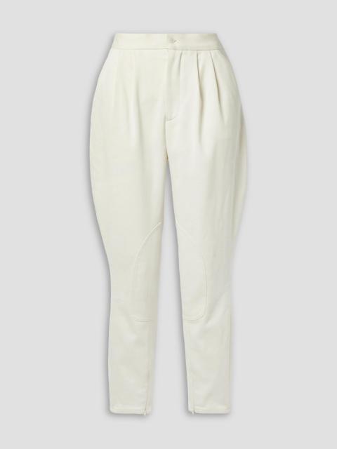 Other Designers Pleated cotton and wool-blend twill tapered pants