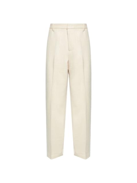 pressed crease loose-fit trousers