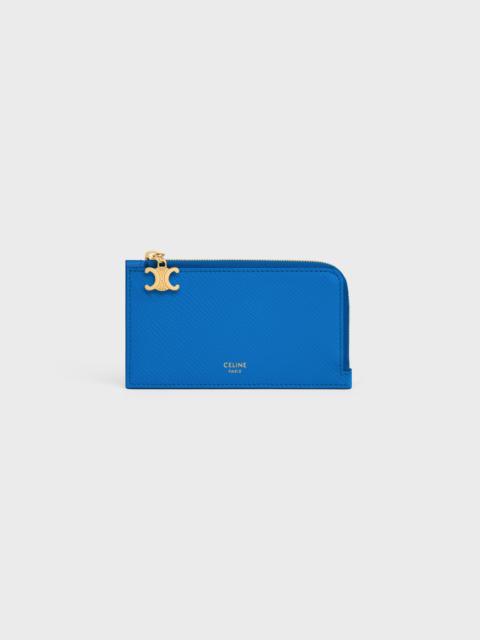CELINE LONG ZIPPED CARD HOLDER IN GRAINED CALFSKIN