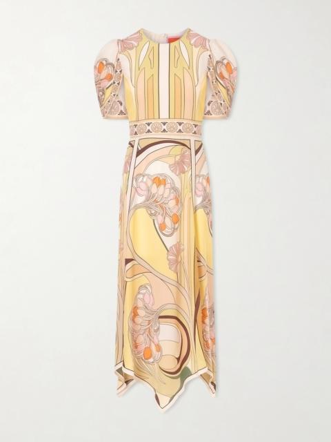 La DoubleJ Cherie Printed Silk Midi Dress