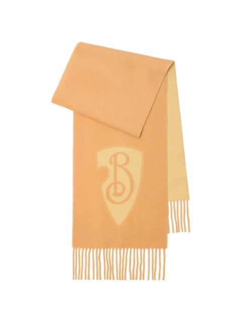 B Shield fringed scarf