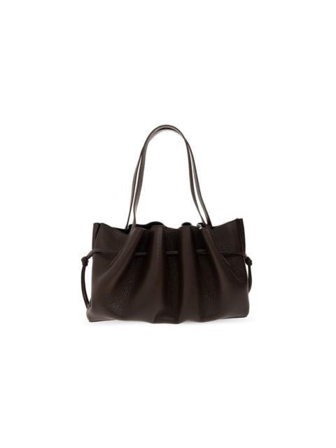 Other Designers Other - YUZEFI Espresso Scallop Pebble Grain Leather Shoulder Bag Ne