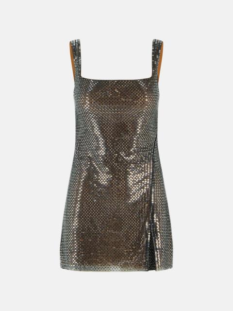 self-portrait 'RHINESTONE' GREY POLYESTER DRESS