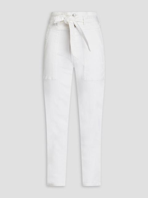 VERONICA BEARD Logan belted cropped high-rise slim-leg jeans