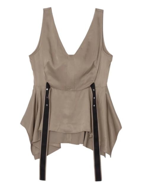 3.1 Phillip Lim V-Neck Sleeveless Flounce Top