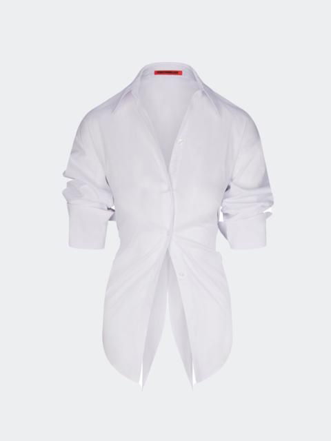 SIMONMILLER Loch Poplin Button Up In Macadamia