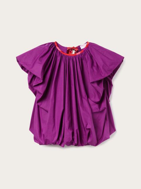 PUCCI VOLUMINOUS TOP WITH PRINTED NECKLINE